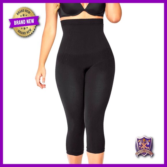 High Waist Compression Capri Leggings Tummy Control Shapewear Large